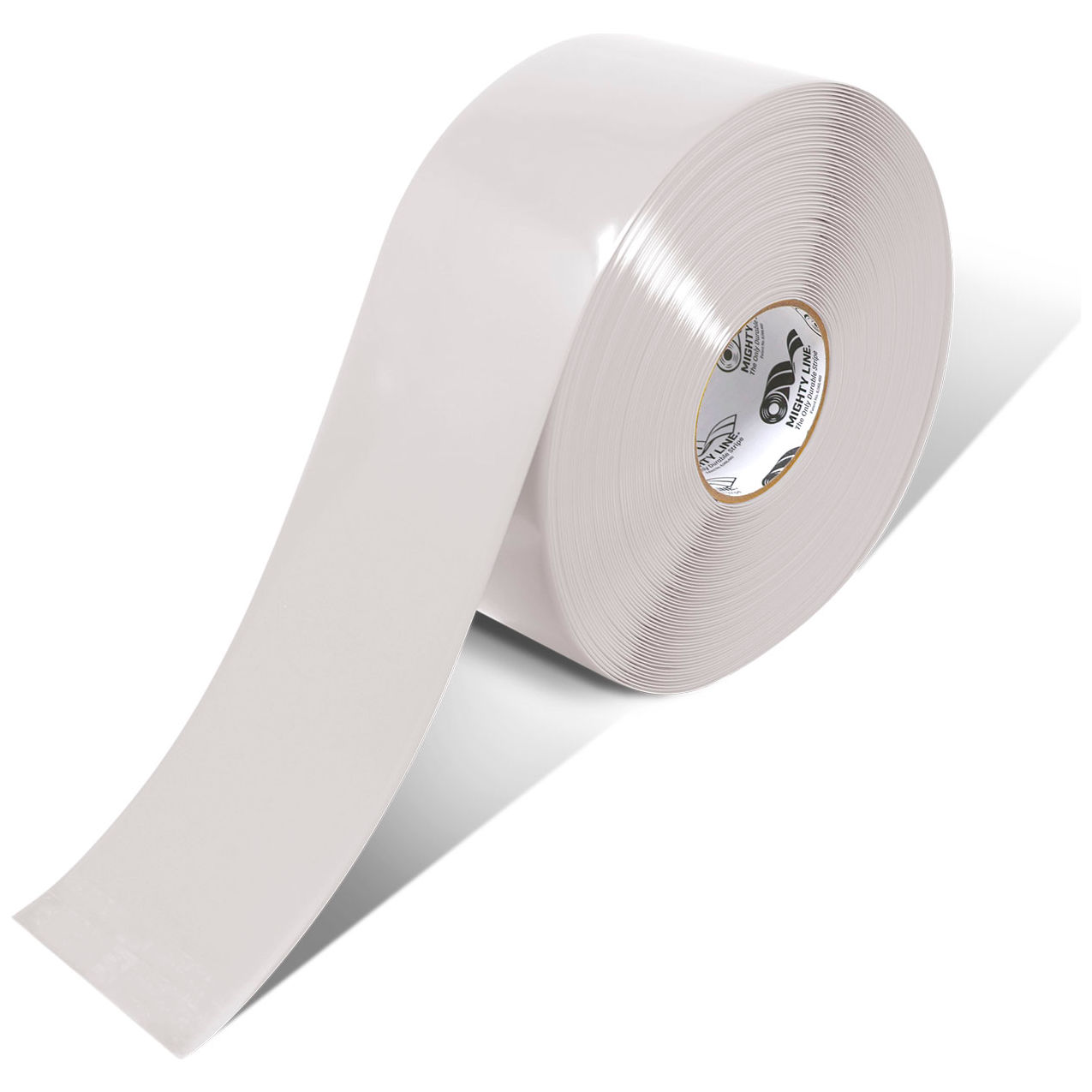 Safety Floor Tape, 4"W x 100'L, 50 Mil, Solid, White