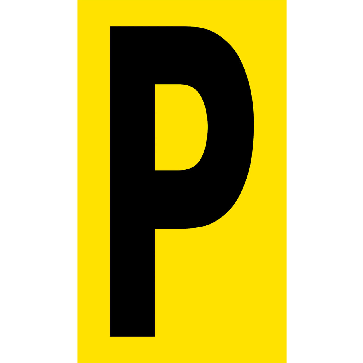 Floor Location Marker, Letter P, 8"W x 4-1/2"L, 30 Mil, Yellow, 10/Pack