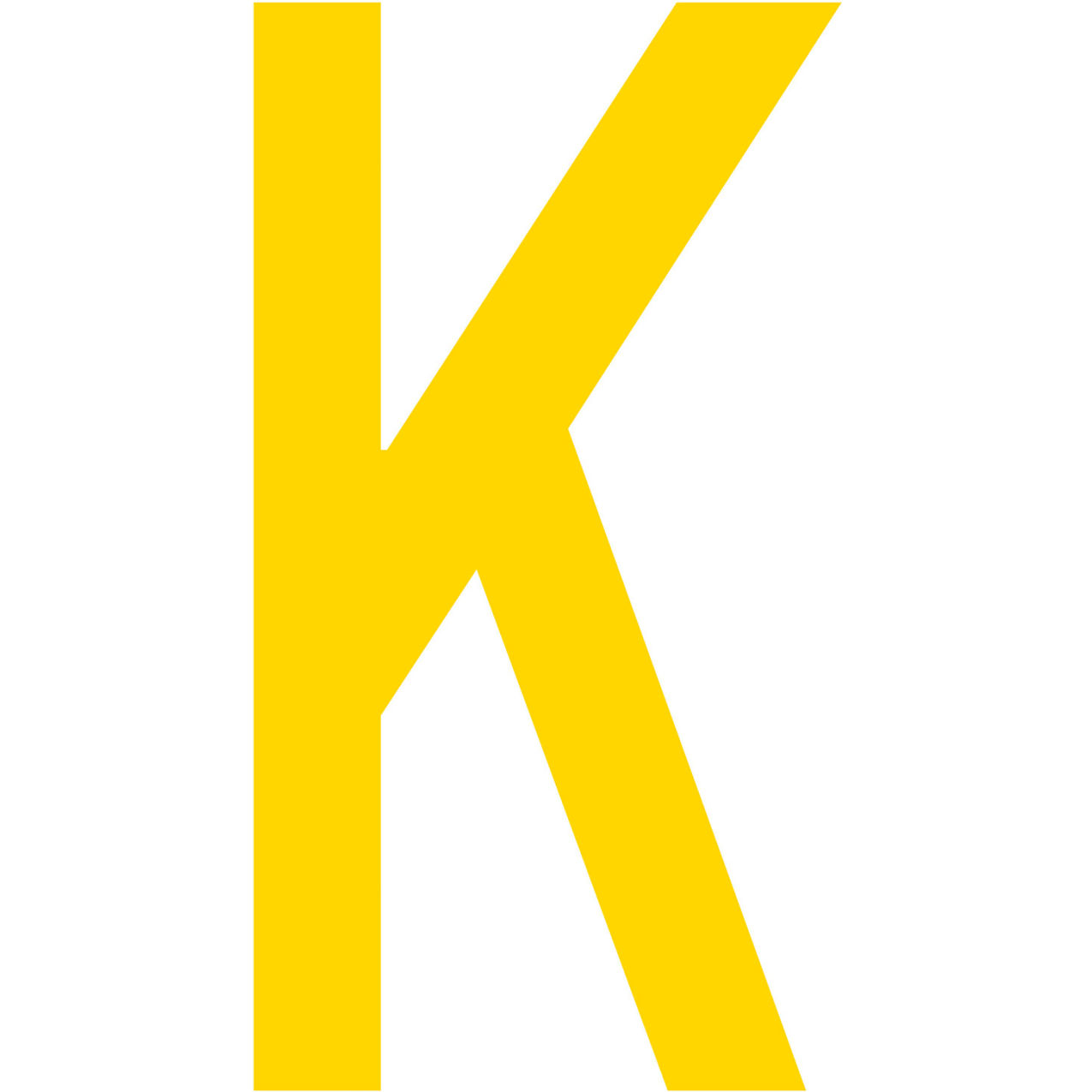 Floor Location Marker, Letter K, 10"W x 4-1/2"L, 20 Mil, Yellow, 10/Pack