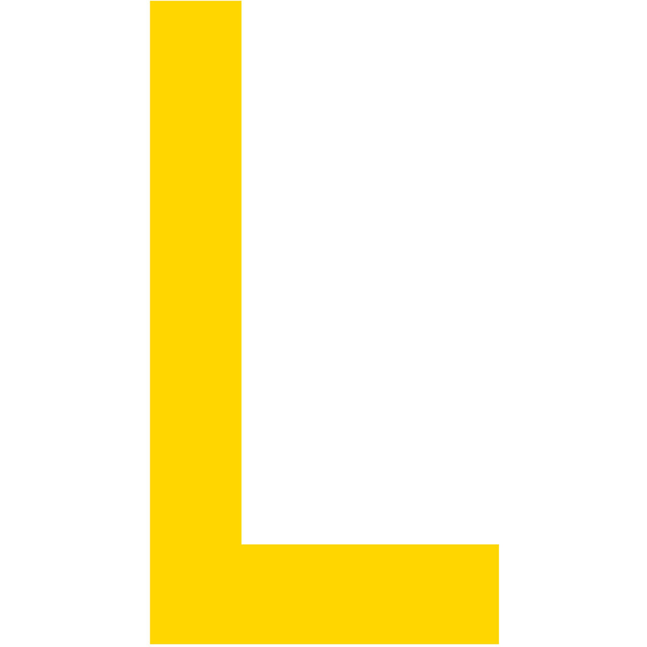 Floor Location Marker, Letter L, 10"W x 4-1/2"L, 20 Mil, Yellow, 10/Pack
