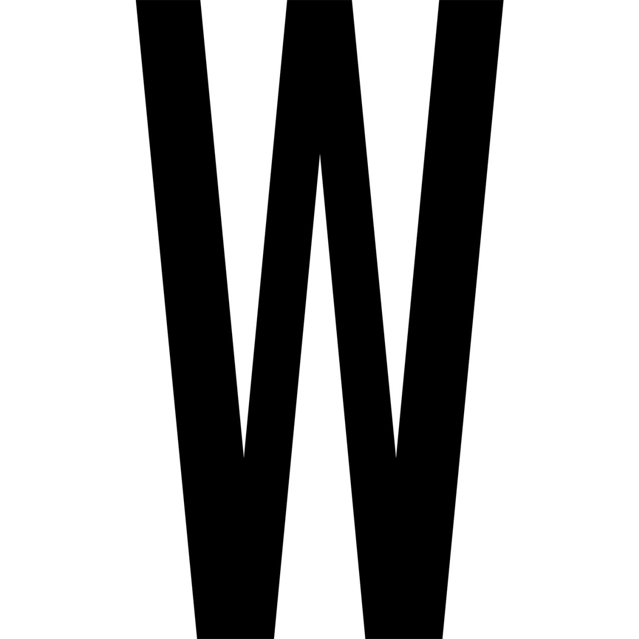 Floor Location Marker, Letter W, 8"W x 4-1/2"L, 30 Mil, White, 10/Pack