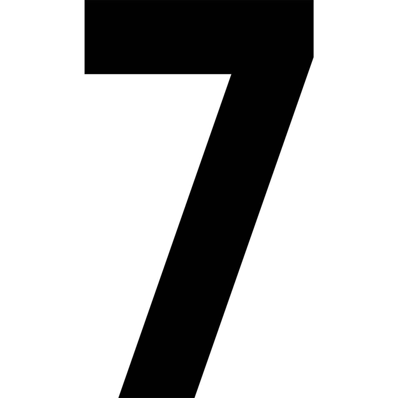 Floor Location Marker, Number 7, 8"W x 4-1/2"L, 30 Mil, White, 10/Pack