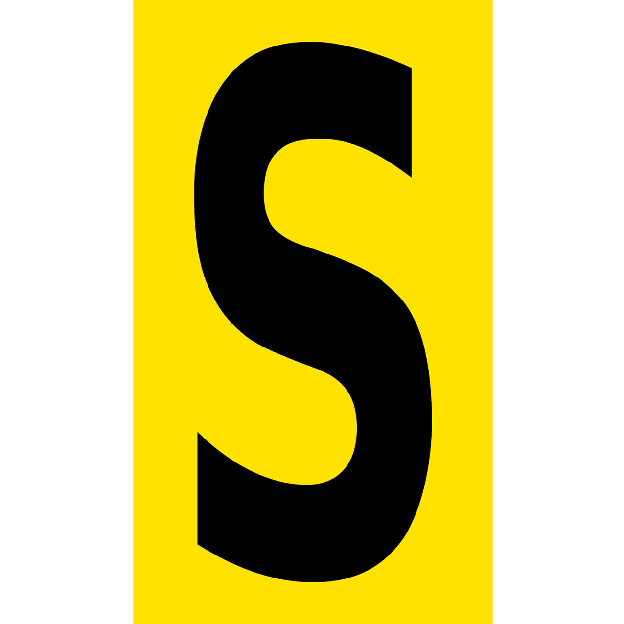 Floor Location Marker, Letter S, 8"W x 4-1/2"L, 30 Mil, Yellow, 10/Pack