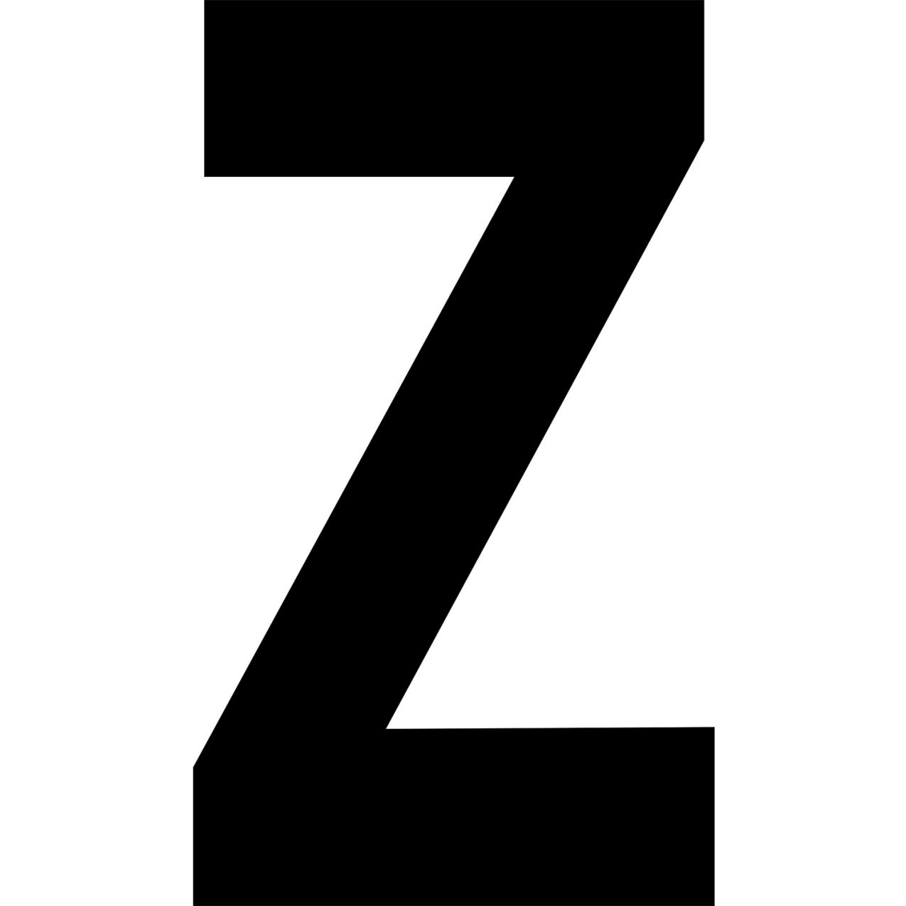 Floor Location Marker, Letter Z, 8"W x 4-1/2"L, 30 Mil, White, 10/Pack