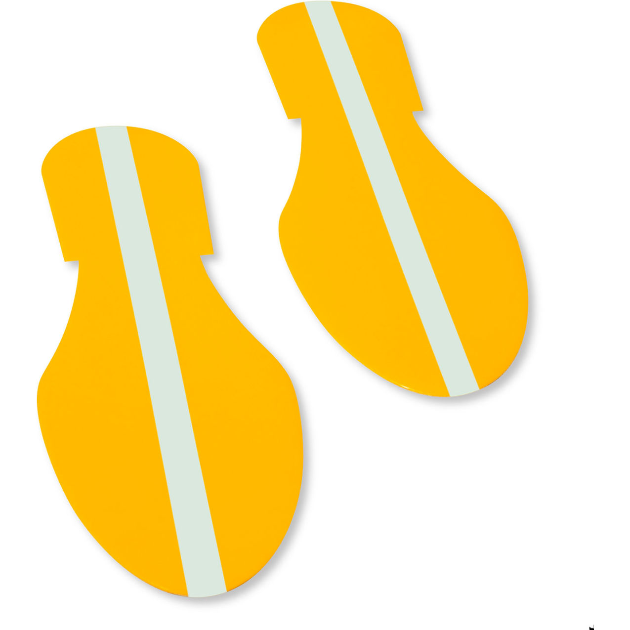 Polyester Floor Tape Footprints, 3-1/2" W, Yellow, 50/Pack