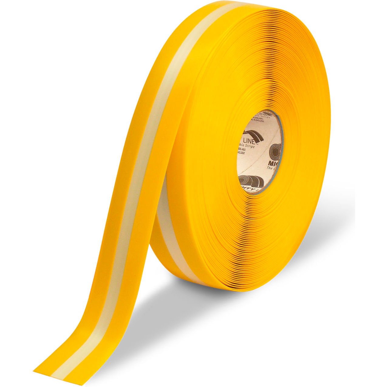 Polyester Safety Floor Tape, 2"W x 100'L, 50 Mil, Glow/Yellow