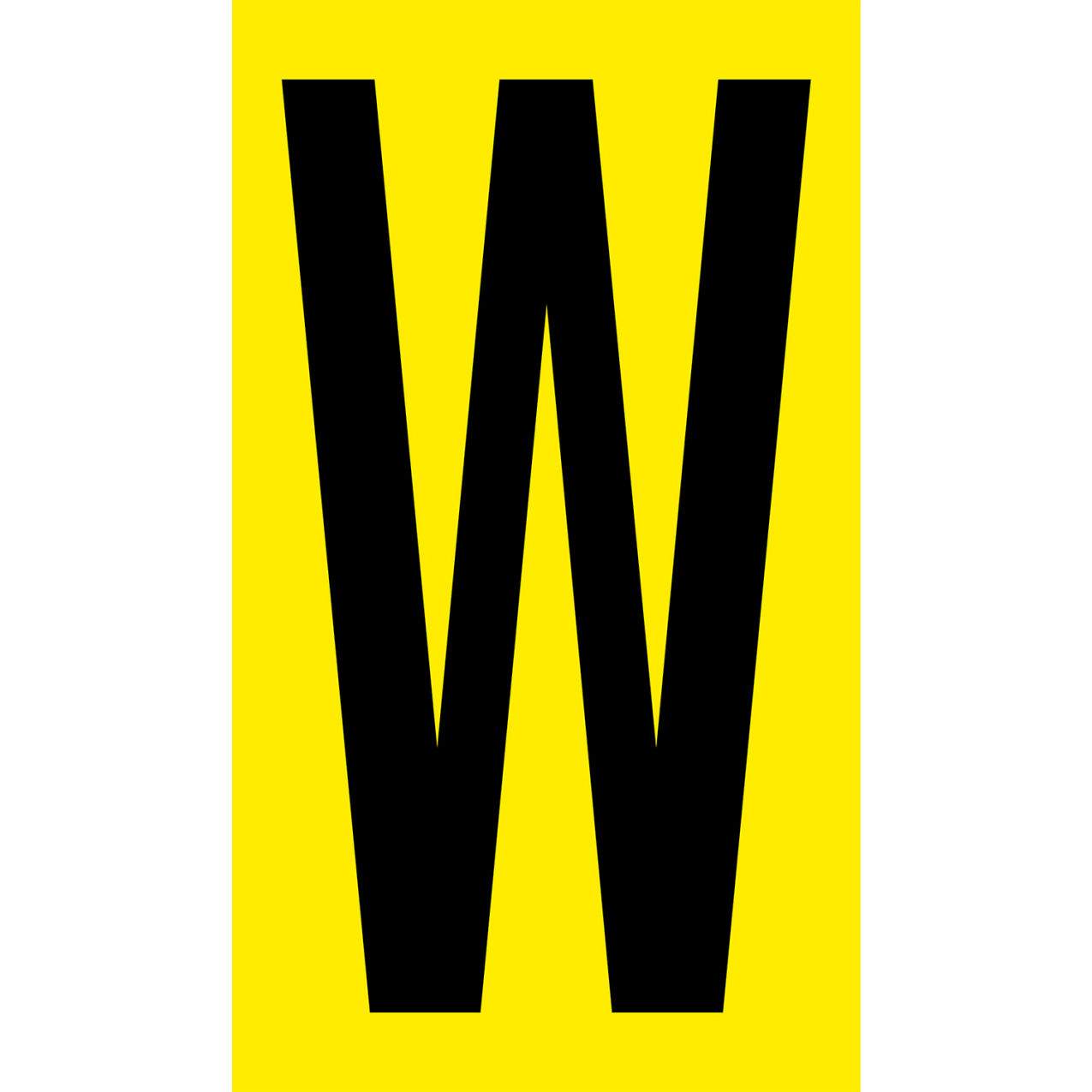 Floor Location Marker, Letter W, 8"W x 4-1/2"L, 30 Mil, Yellow, 10/Pack