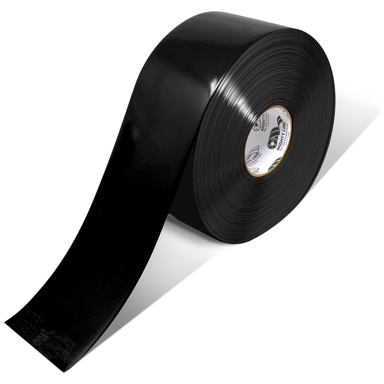 Polyester Safety Floor Tape, 4"W x 100'L, 50 Mil, Black