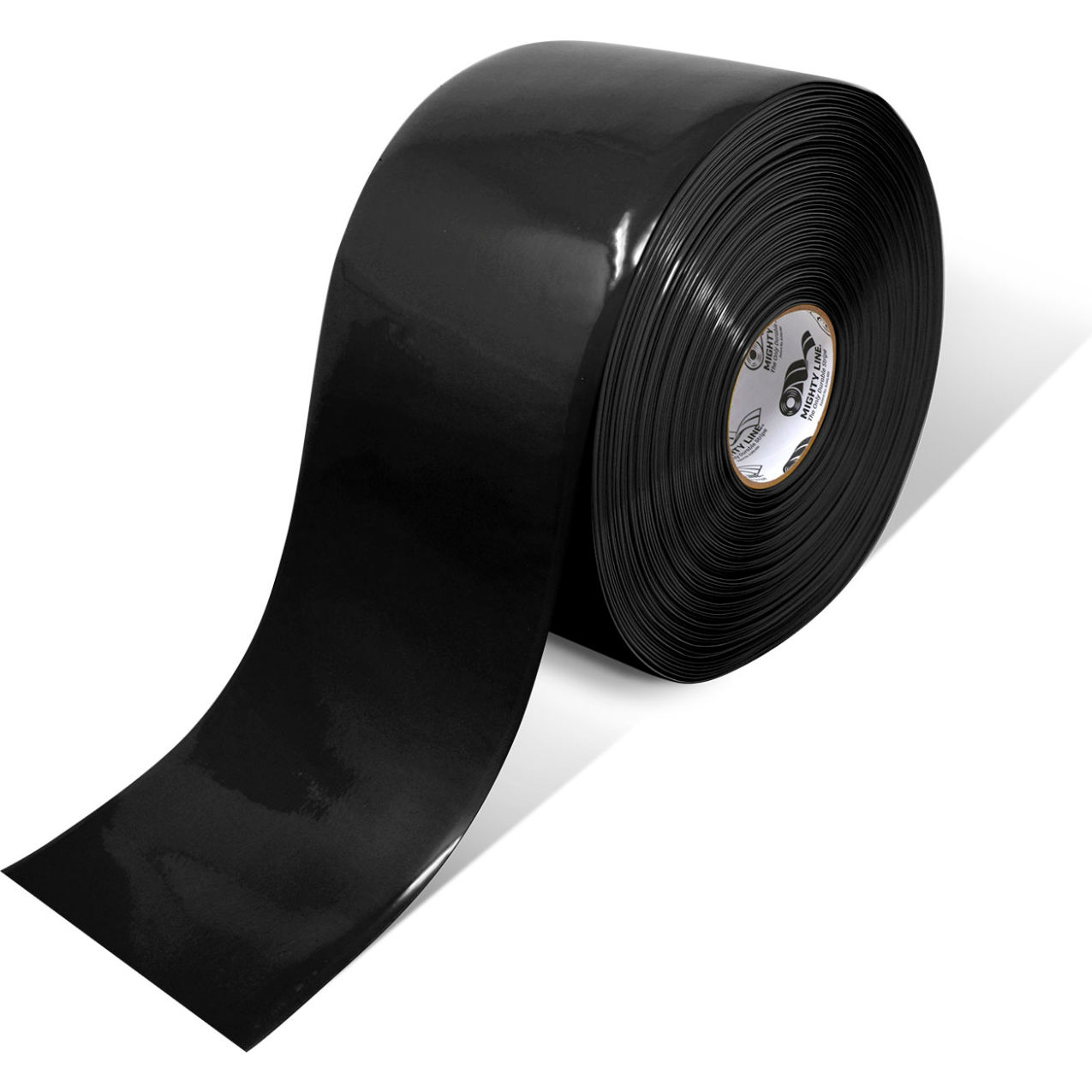 Safety Floor Tape, 6"W x 100'L, 50 Mil, Solid, Black