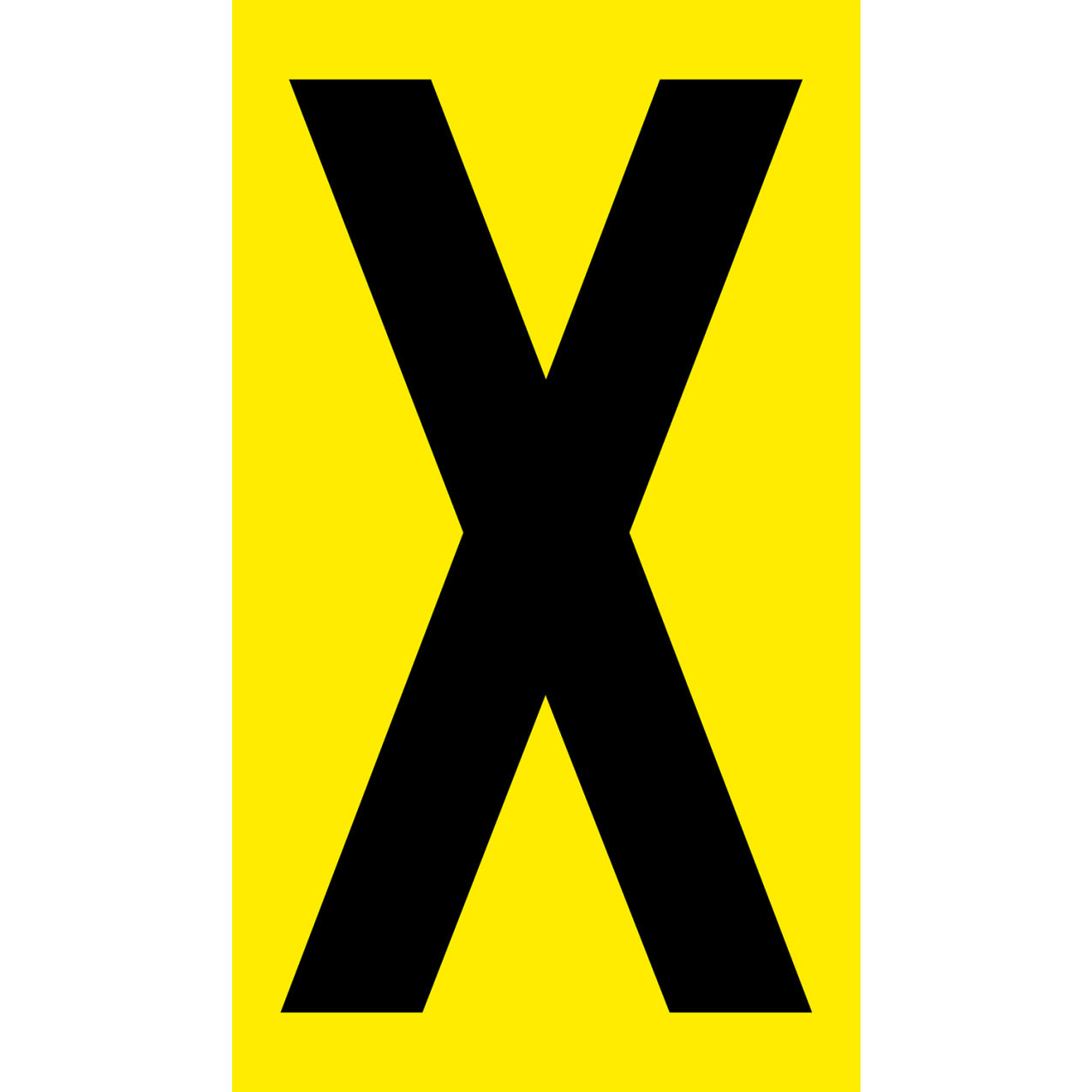 Floor Location Marker, Letter X, 8"W x 4-1/2"L, 30 Mil, Yellow, 10/Pack