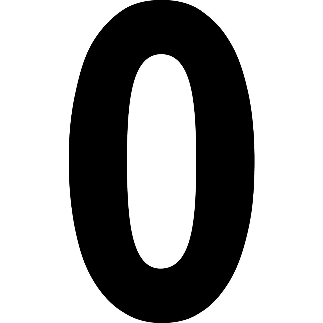 Floor Location Marker, Number 0, 8"W x 4-1/2"L, 30 Mil, White, 10/Pack
