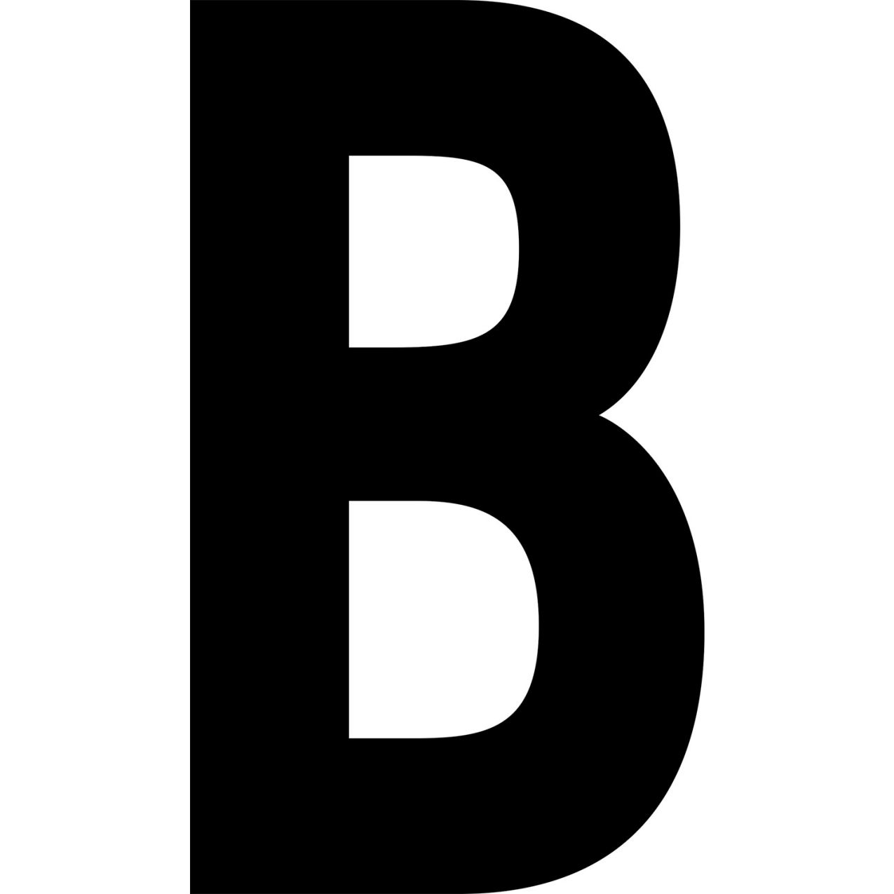 Floor Location Marker, Letter B, 8"W x 4-1/2"L, 30 Mil, White, 10/Pack