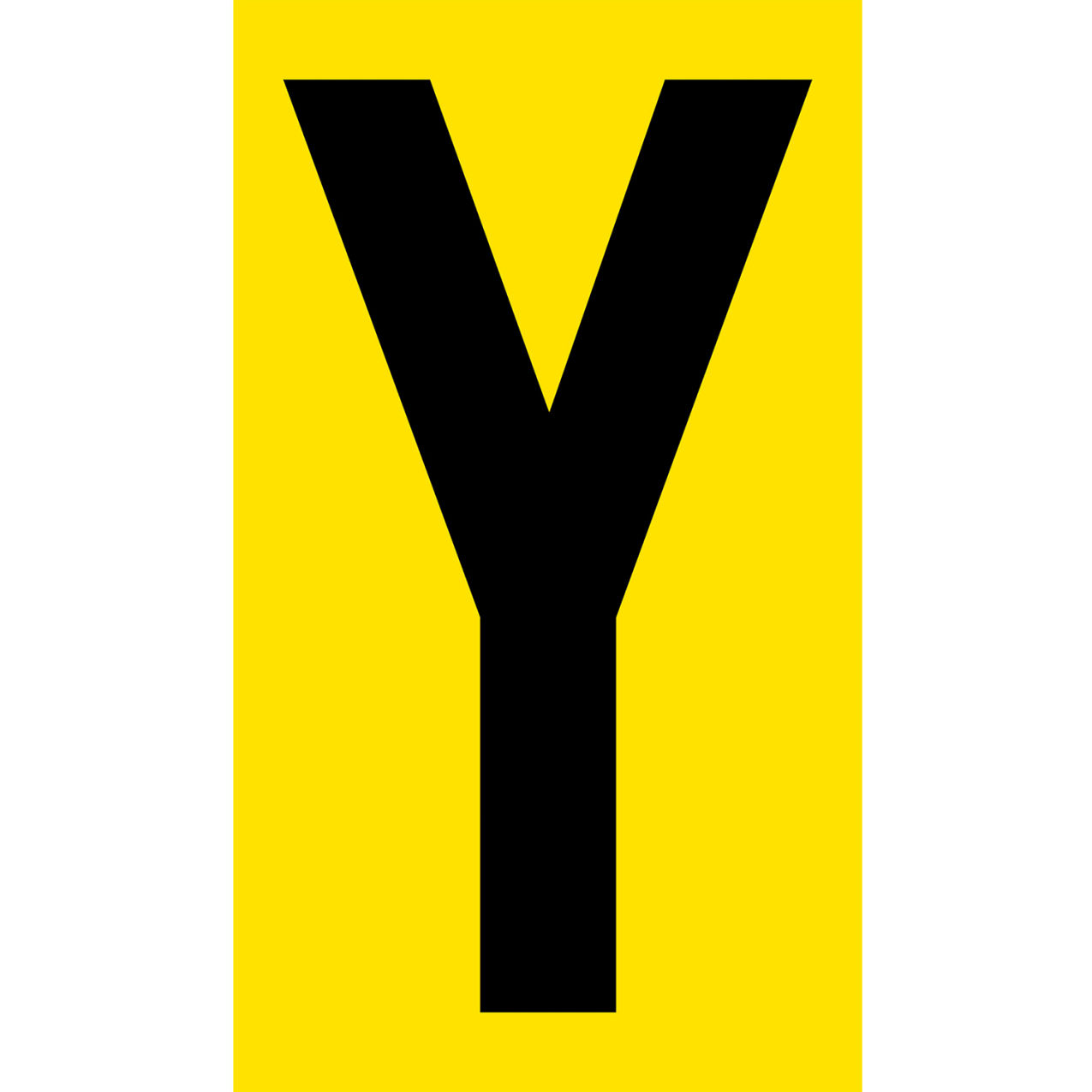 Floor Location Marker, Letter Y, 8"W x 4-1/2"L, 30 Mil, Yellow, 10/Pack