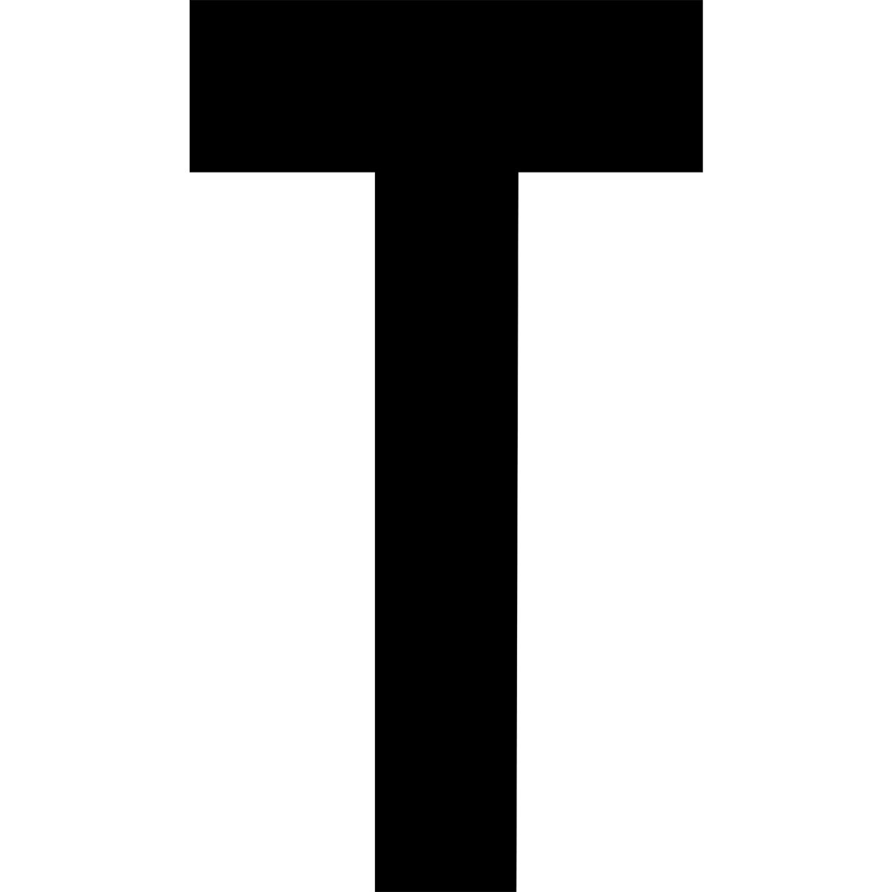 Floor Location Marker, Letter T, 8"W x 4-1/2"L, 30 Mil, White, 10/Pack