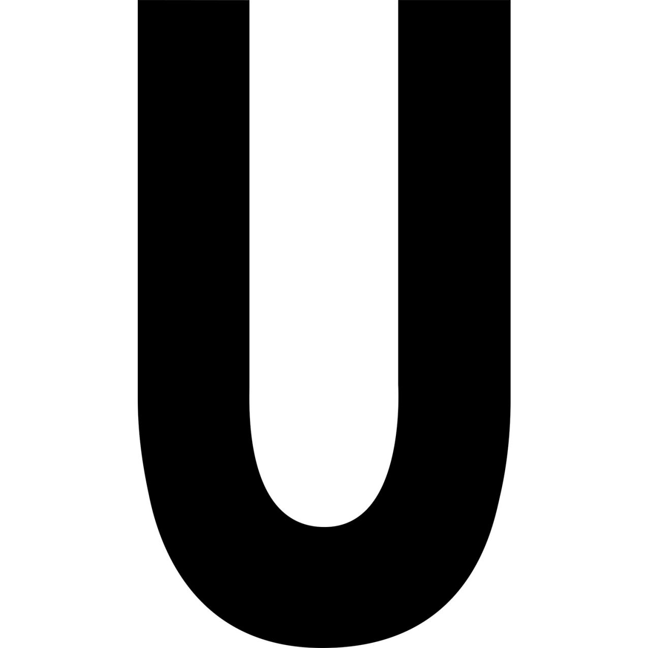 Floor Location Marker, Letter U, 8"W x 4-1/2"L, 30 Mil, White, 10/Pack