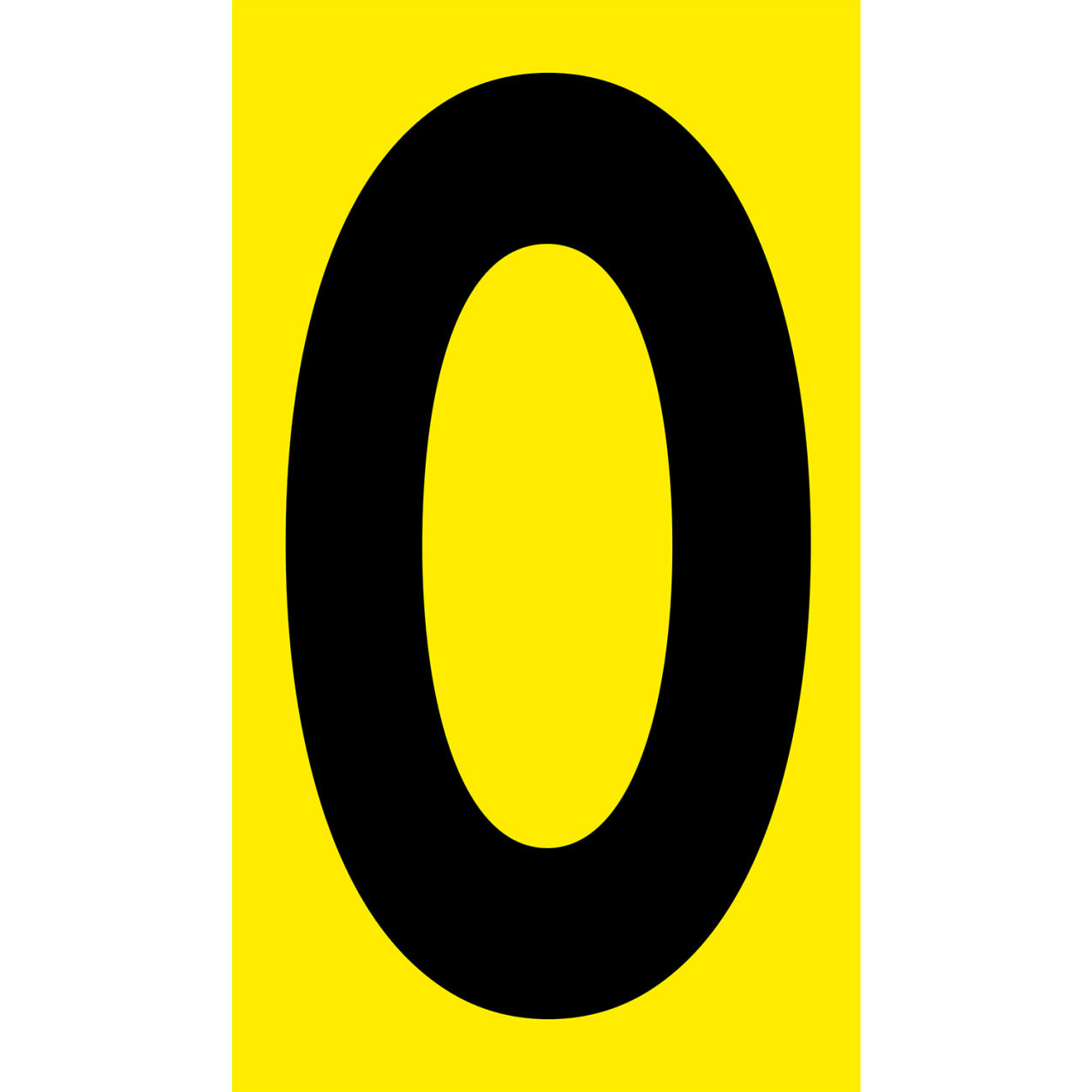 Floor Location Marker, Letter O, 8"W x 4-1/2"L, 30 Mil, Yellow, 10/Pack