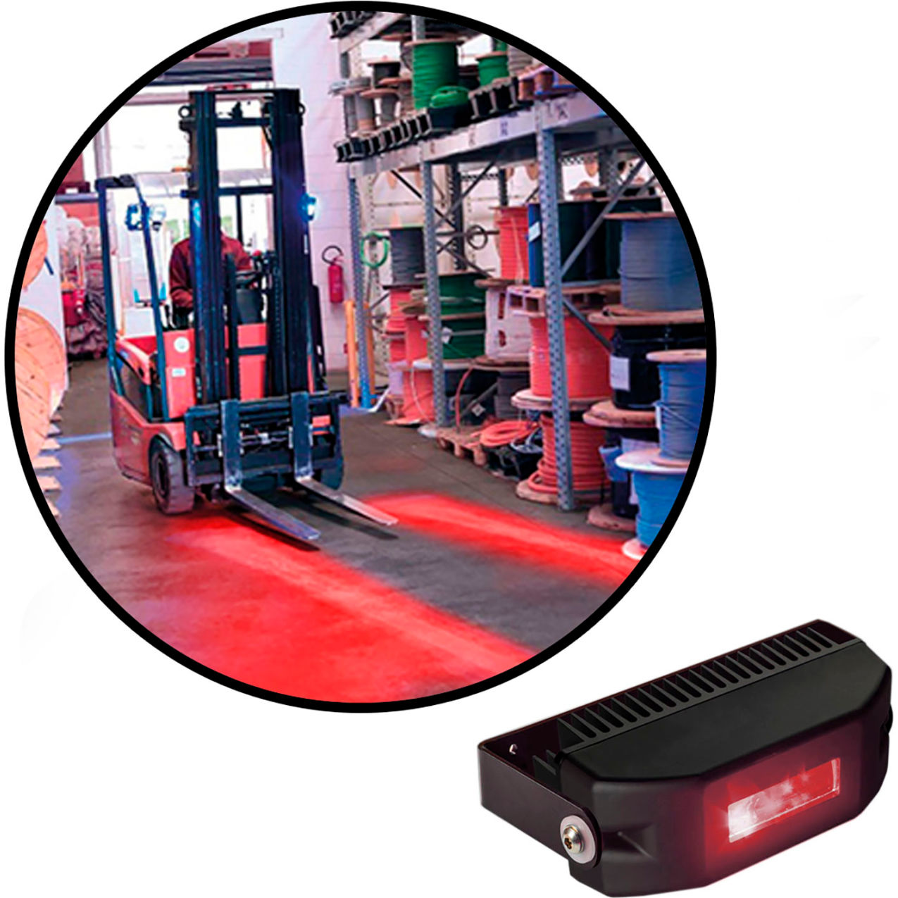 Forklift LED Safety Light, Single Line, 20W, Red