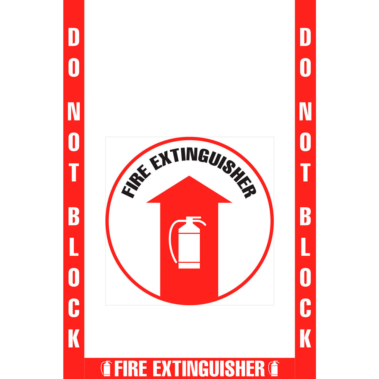 24" Circle Floor Marking, Do Not Block Fire Extinguisher, OSHA Compliance Kit