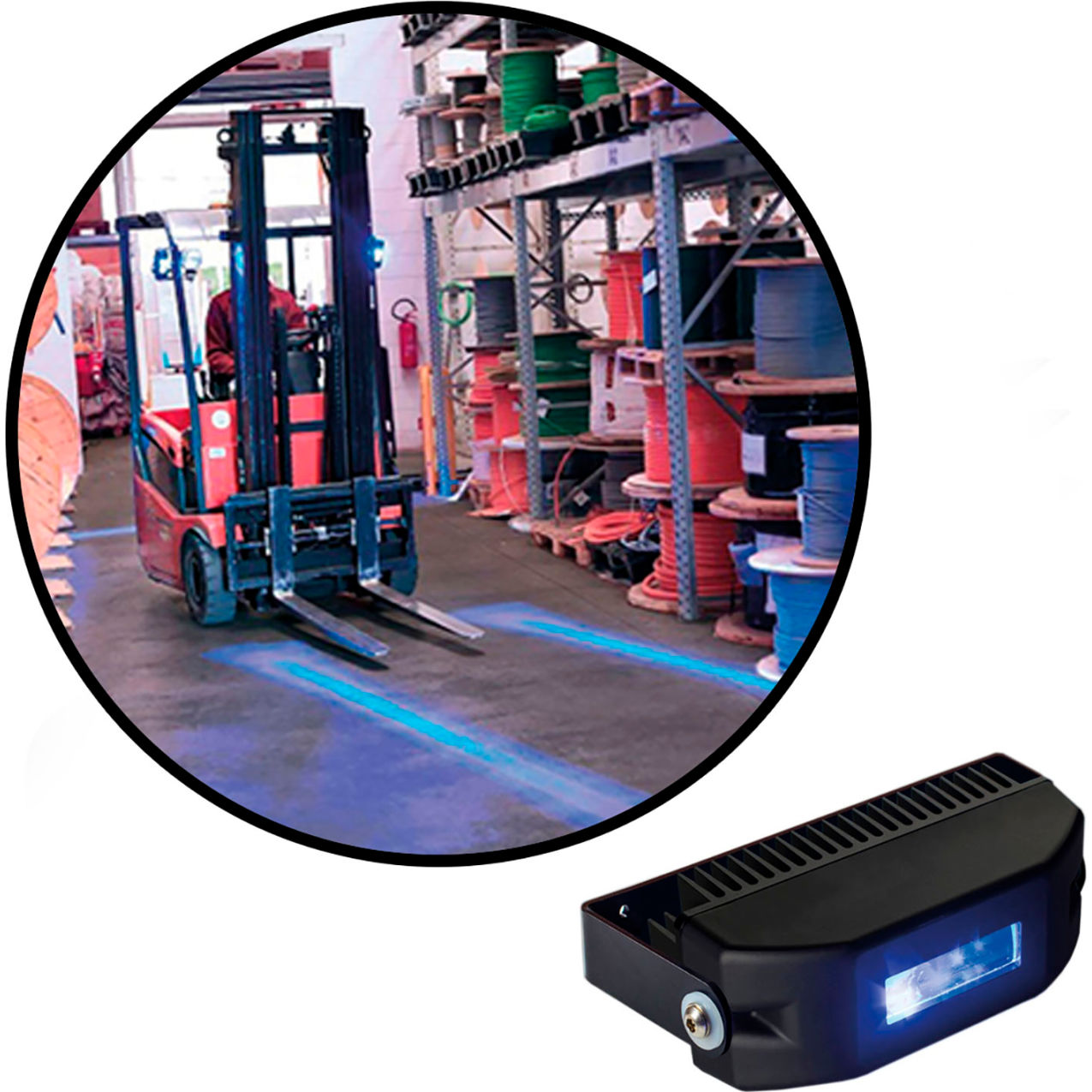 Forklift LED Safety Light, Single Line, 20W, Blue