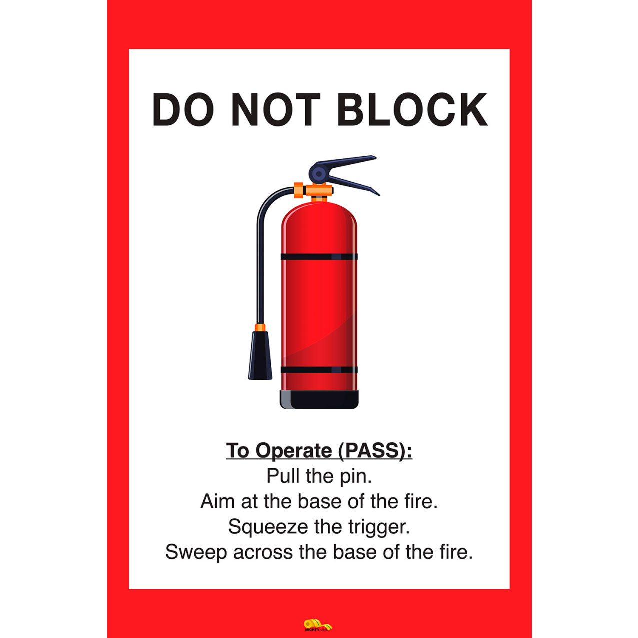 36" x 42" Fire Extinguisher Instructions Floor Sign