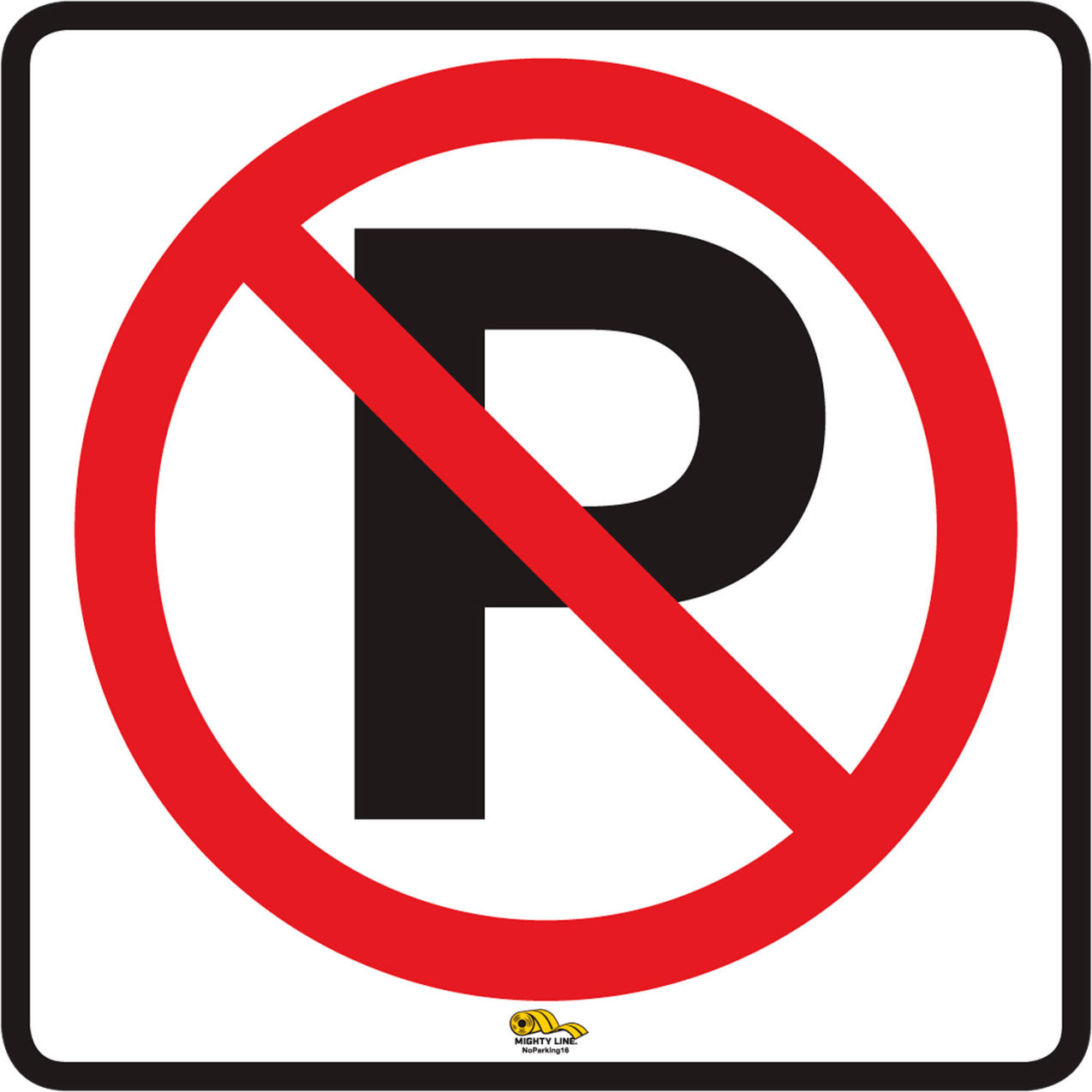 16" Circle Floor Sign, No Parking, Industrial Strength