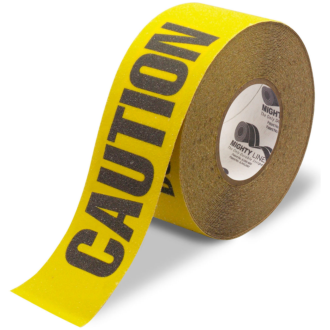 Anti-Slip Floor Tape, Caution Print, 3W x 60'L, Yellow