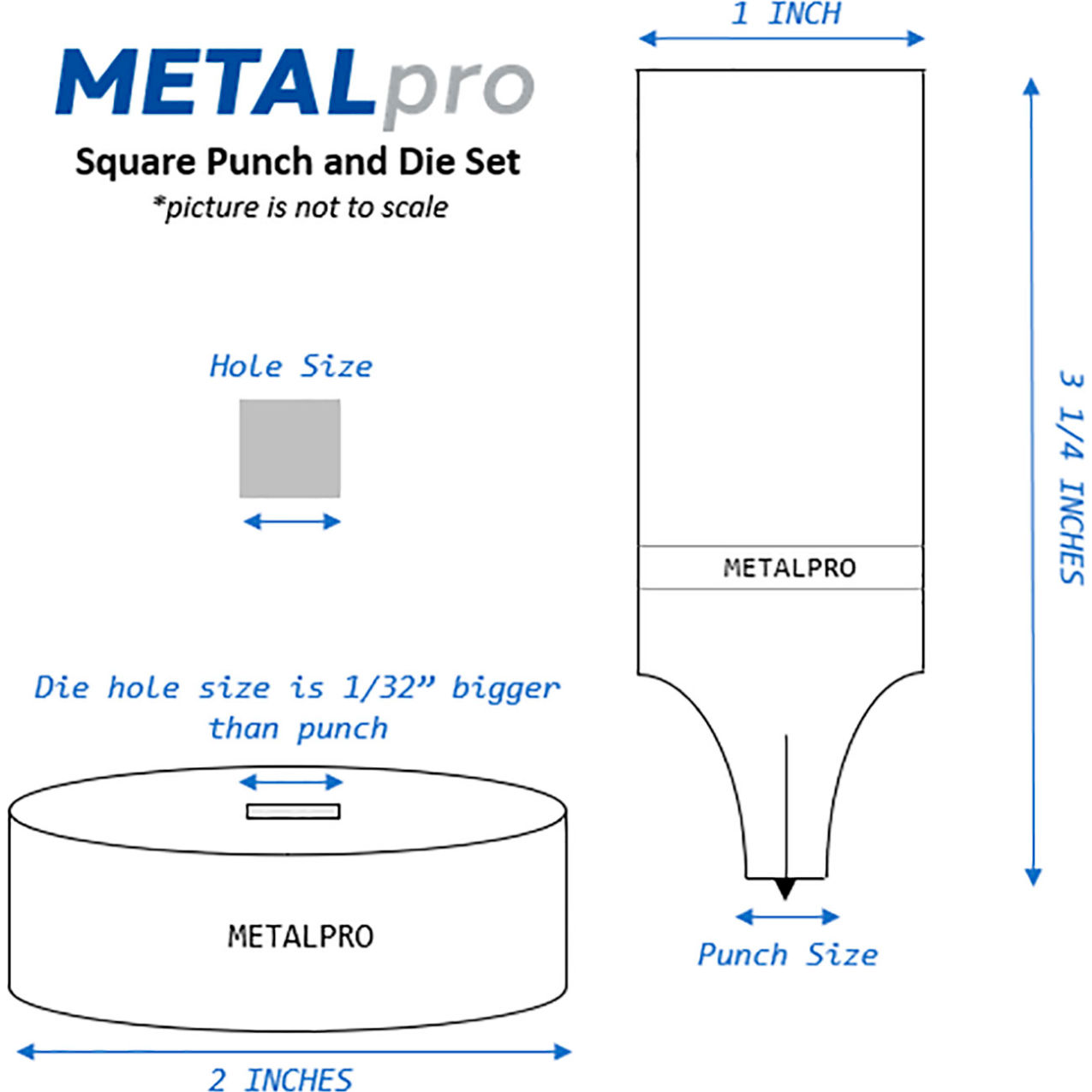 19/32" Square Punch & Die Set