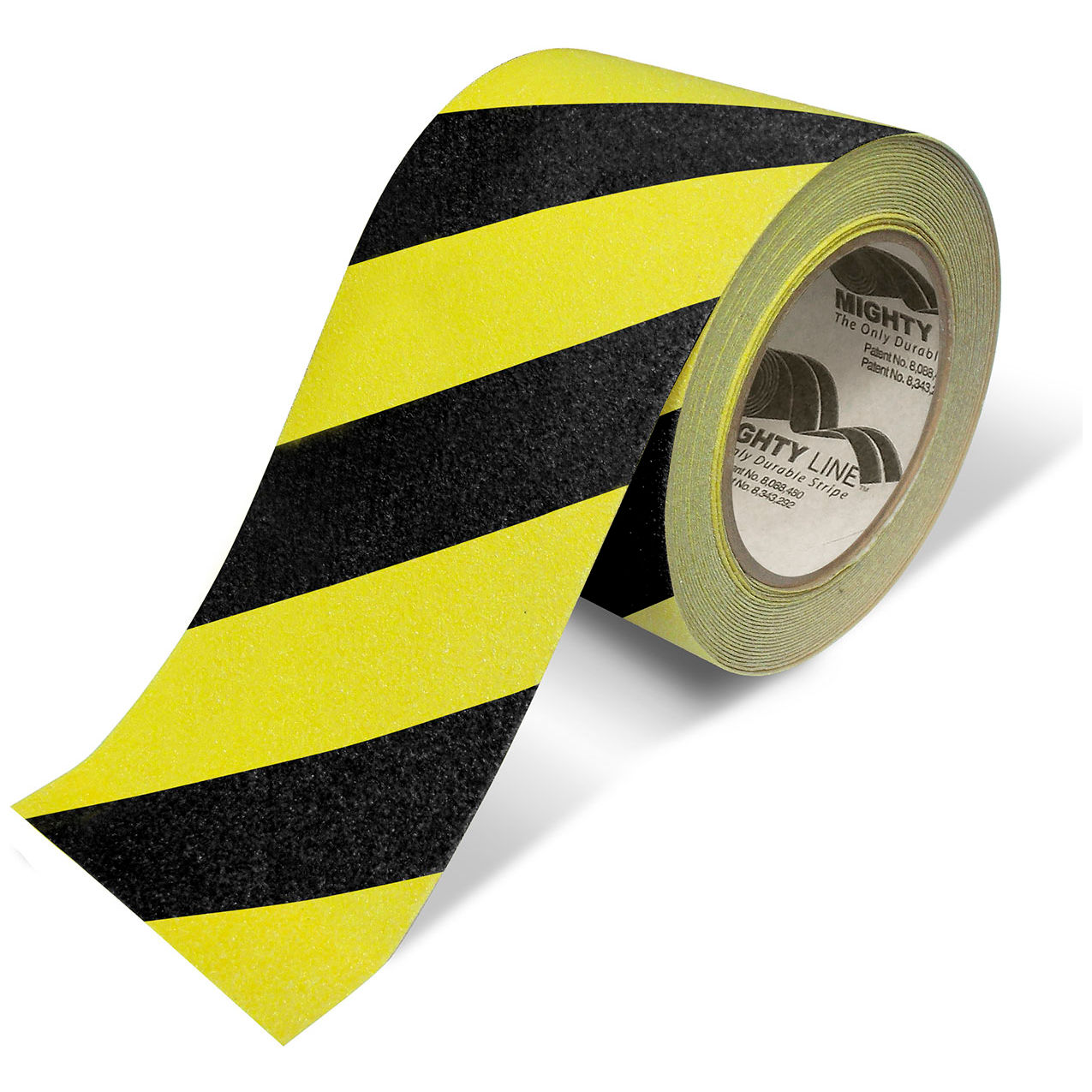 Anti-Slip Floor Tape, 4"W x 60'L, Black/Yellow