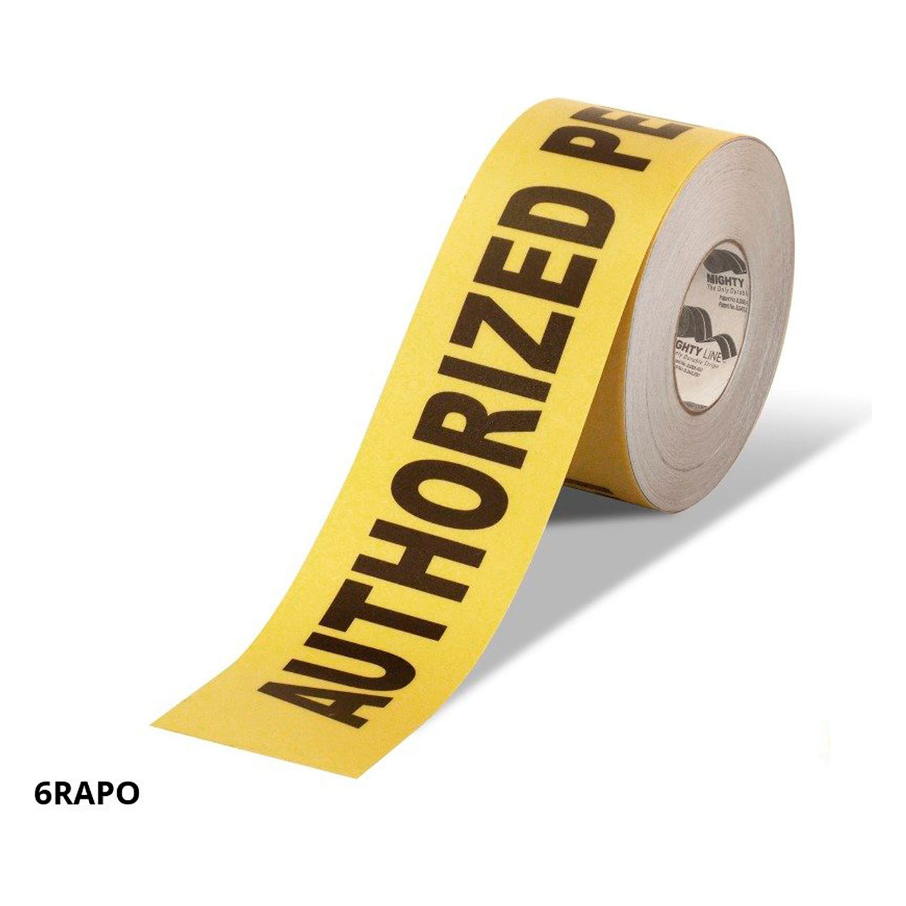 Repeating Message Floor Tape, Authorized Personnel Only Print, 6"W x 100'L, Yellow