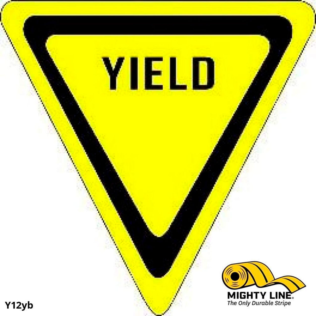 16" Triangle Floor Sign, Yield, Yellow