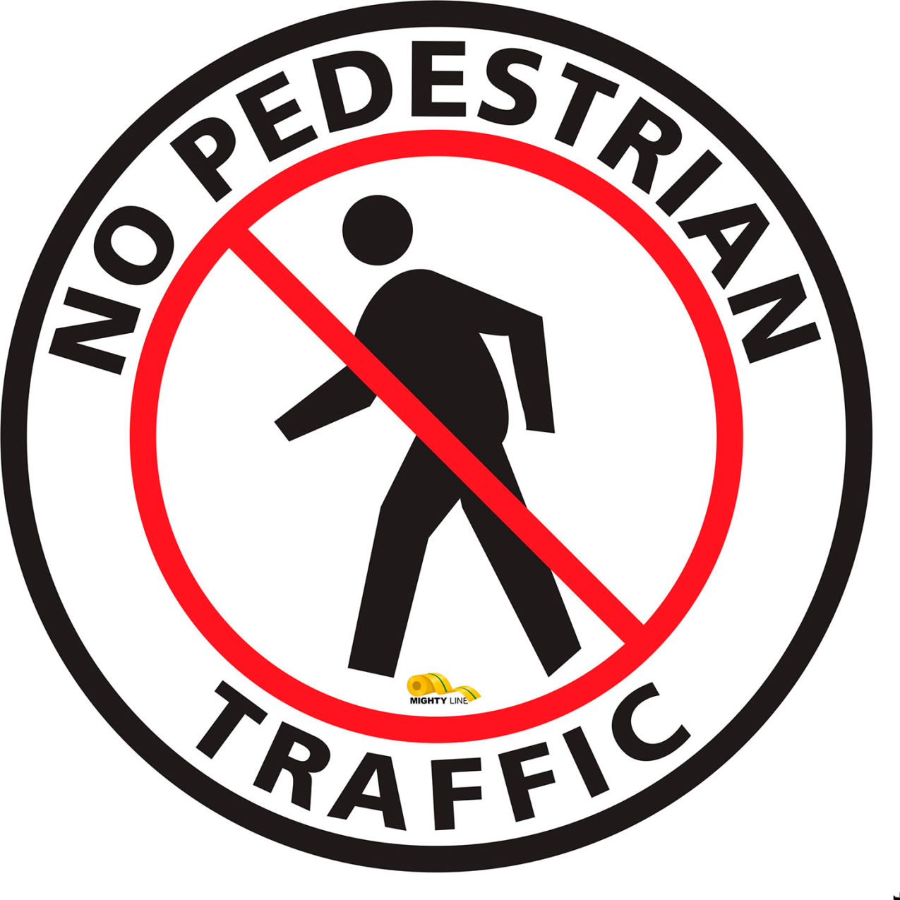 12" Circle Floor Marking Sign, No Pedestrian