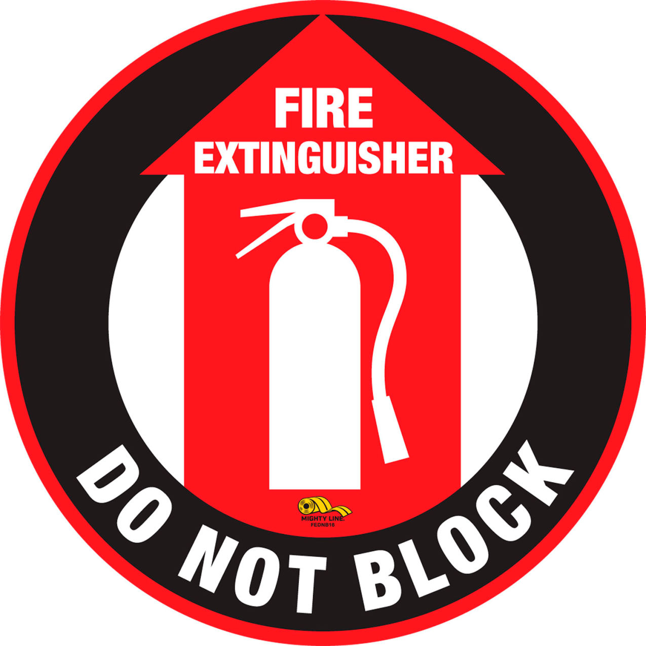 16" Round Floor Sign, Fire Extinguisher Do Not Block