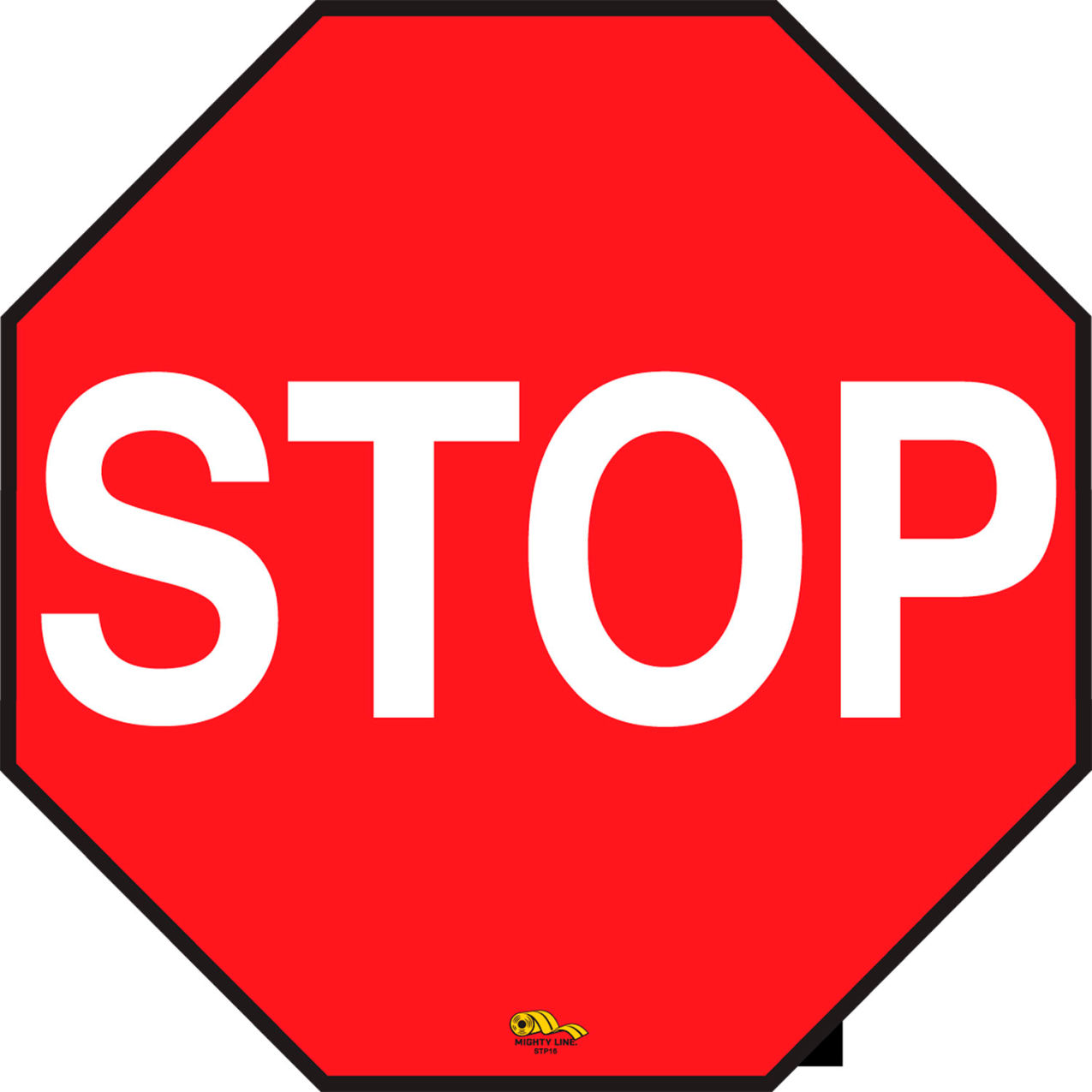 16" Octagon Standard Floor Marking Sign, Stop, Red