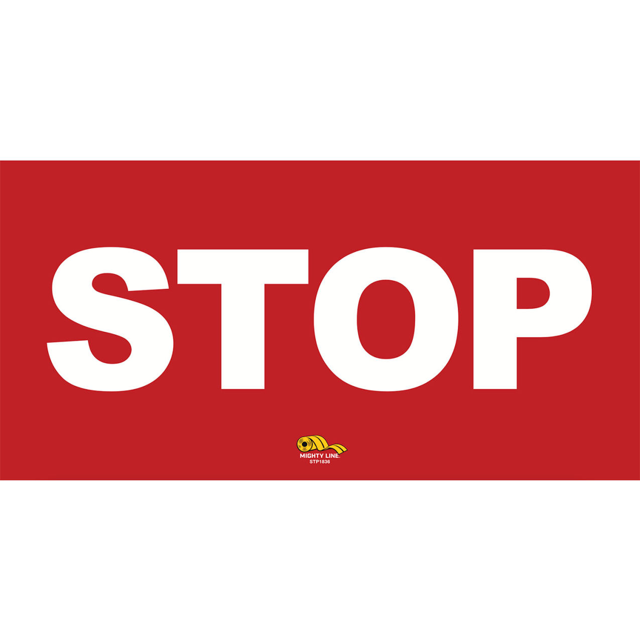 18" x 36" Rectangle Peel & Stick Floor Sign, Stop, Red