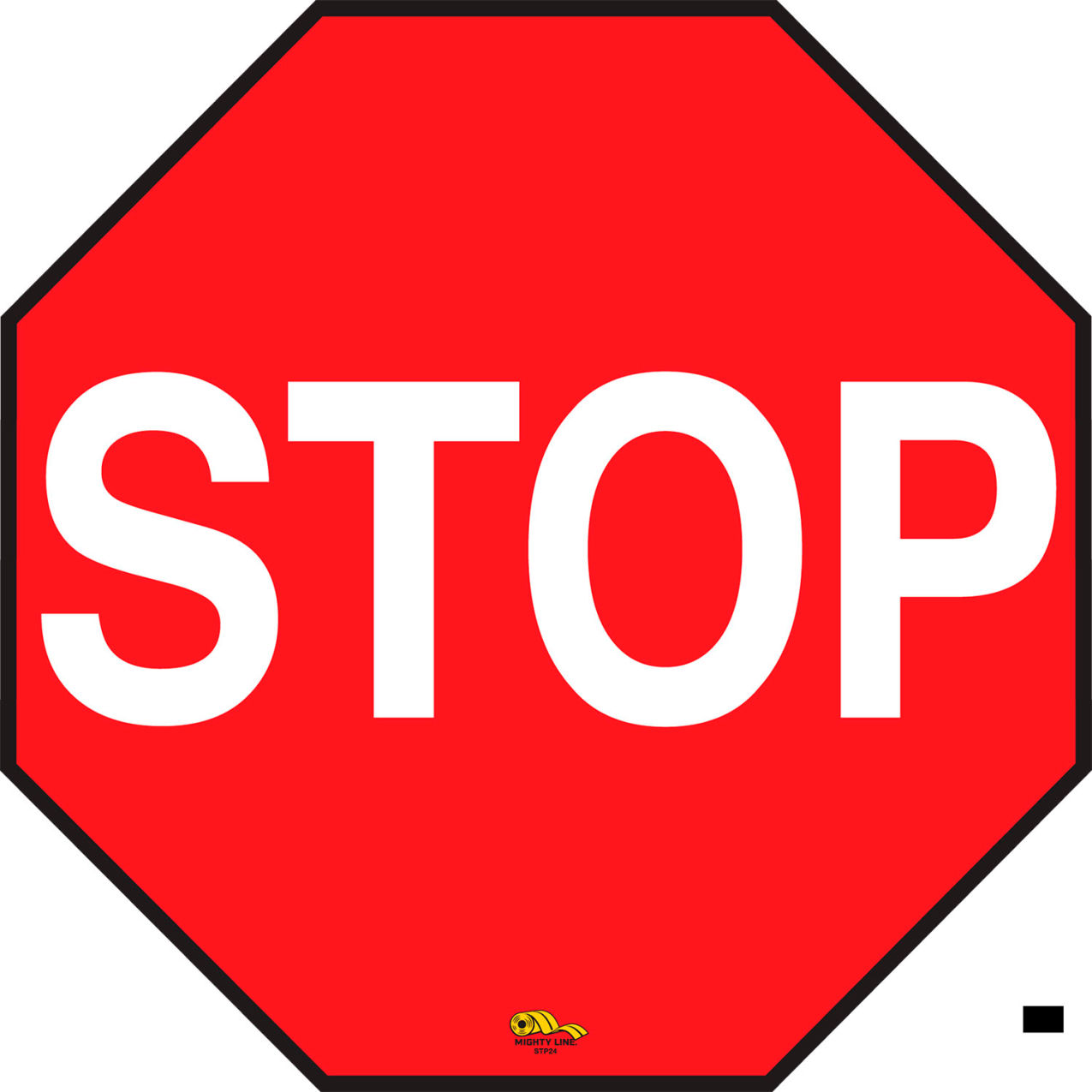 24" Octagon Floor Marking Sign, Stop, Red