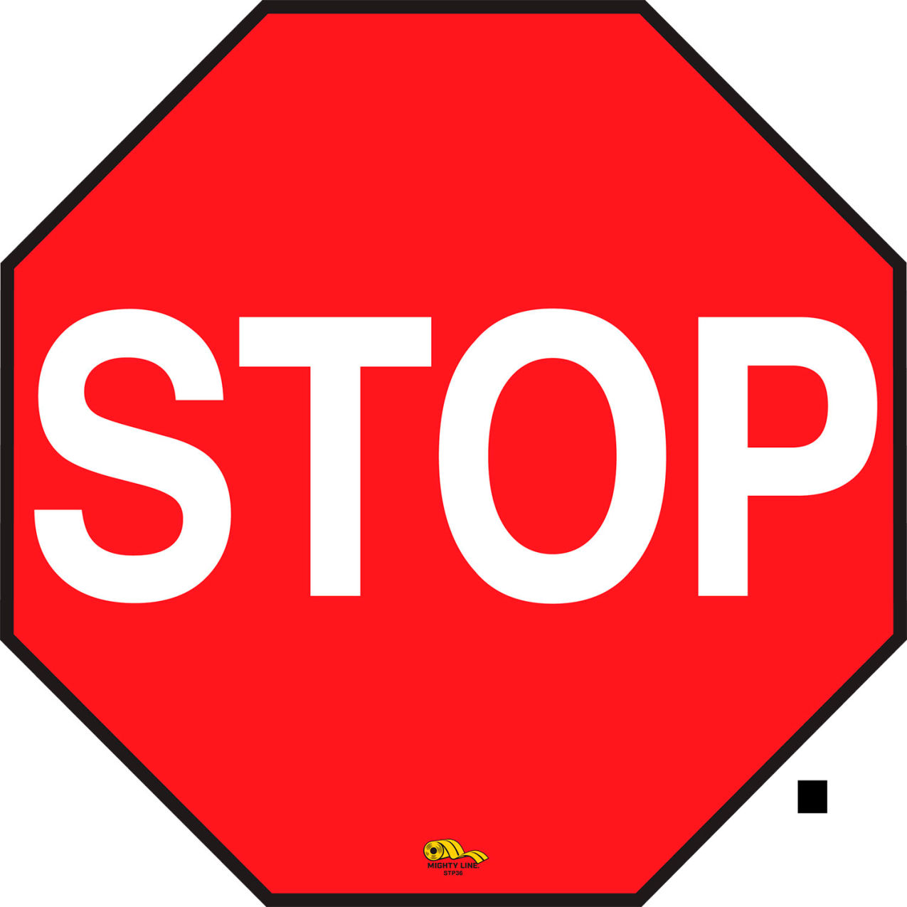 36" Octagon Floor Marking Sign, Stop, Red