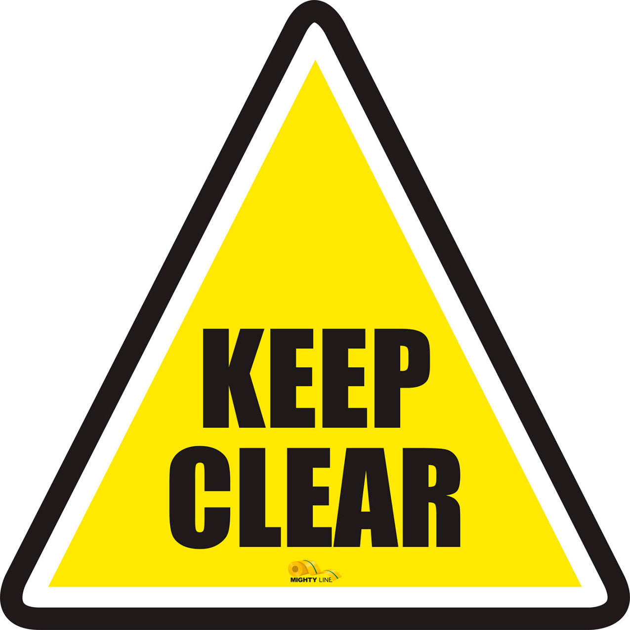 12" Triangle Floor Marking Sign, Keep Clear