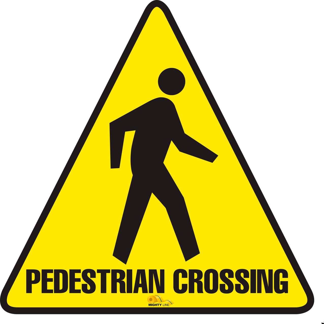 24" Triangle Floor Marking Sign, Pedestrian Crossing