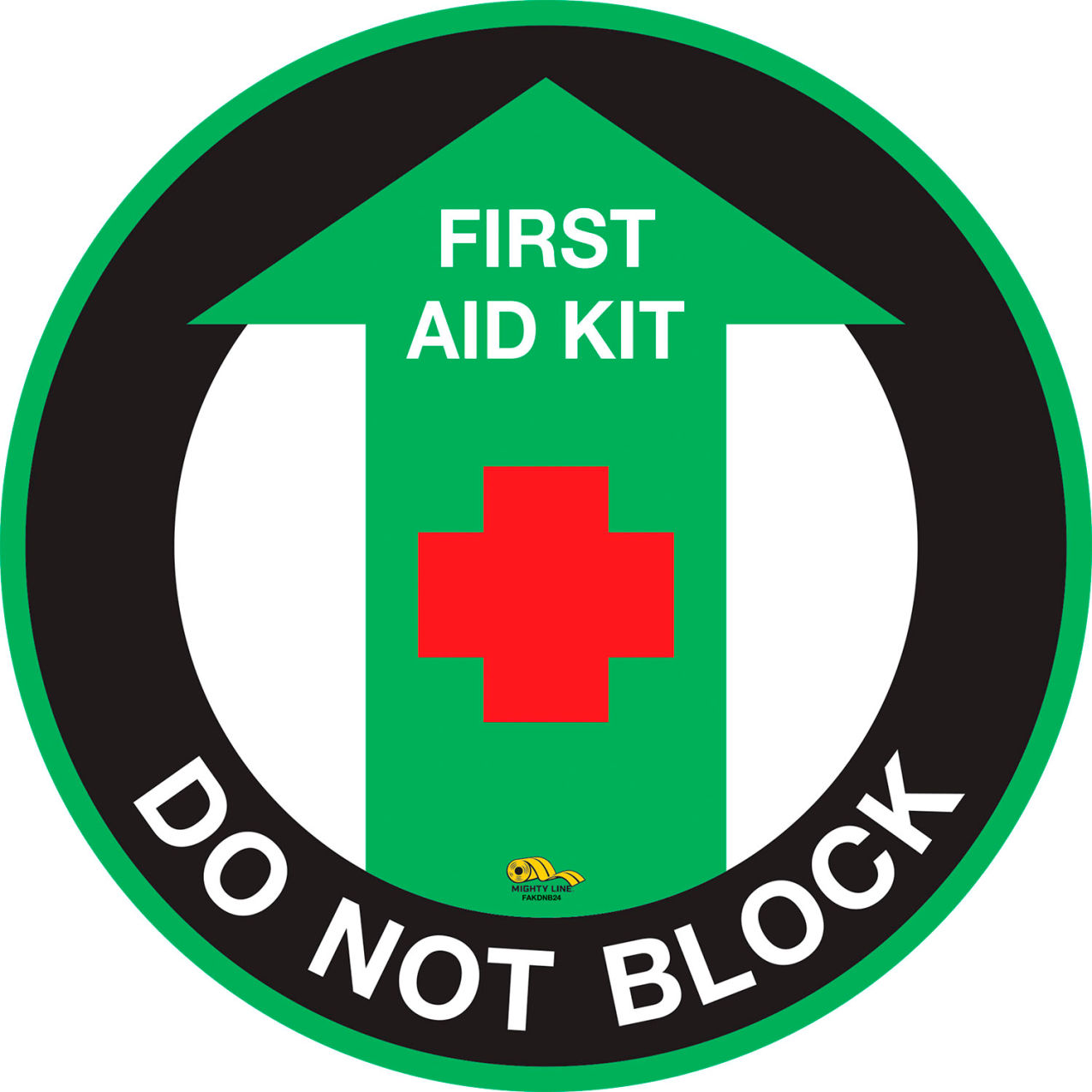 24" Round Floor Sign, First Aid Do Not Block