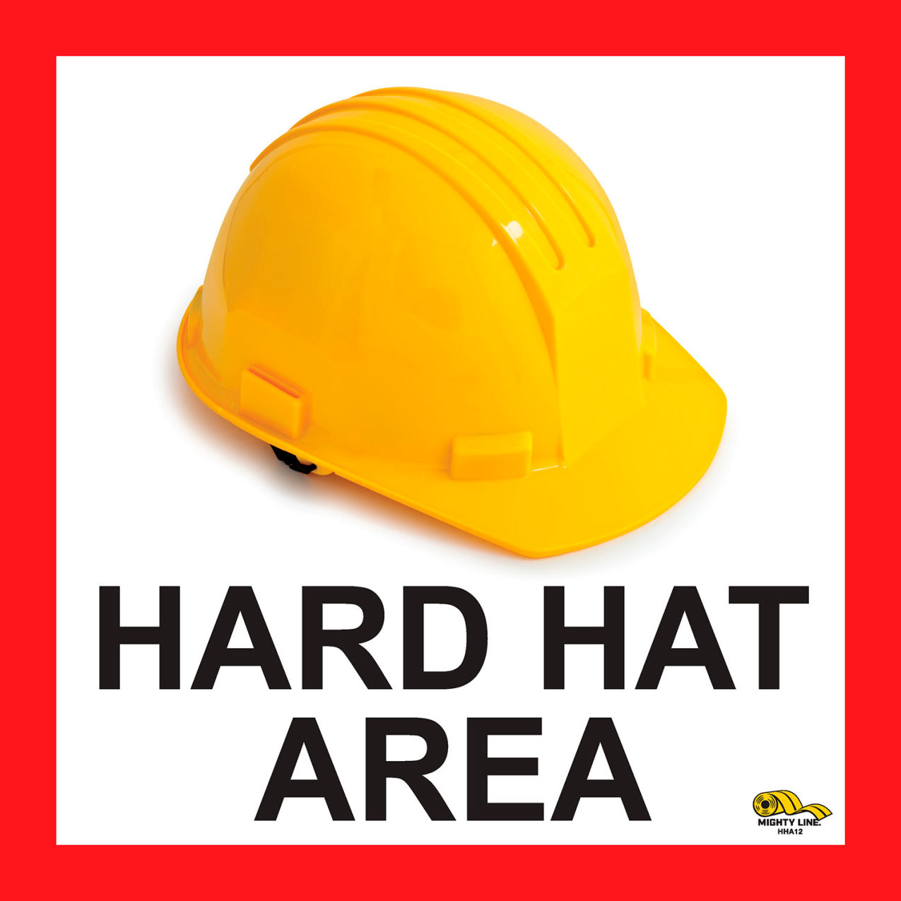 12" Square Floor Sign, Hard Hat Area