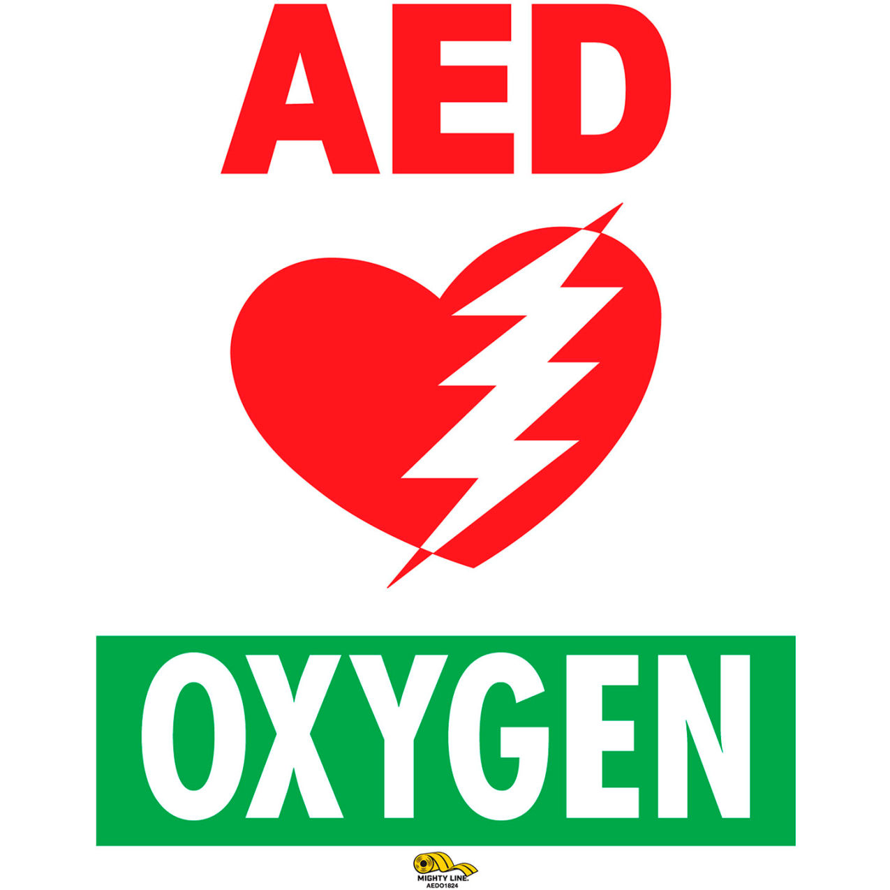 24" x 36" AED with Oxygen Floor Sign