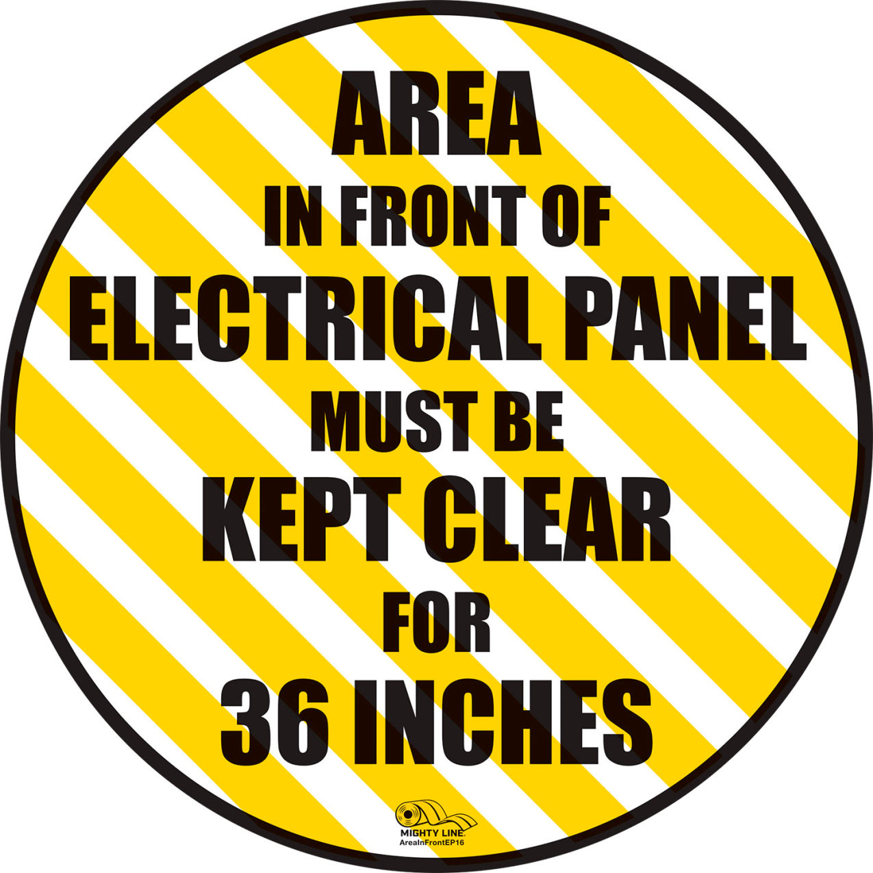 12" Round Floor Sign, Keep Area in front of Electrical Panel, Industrial Strength