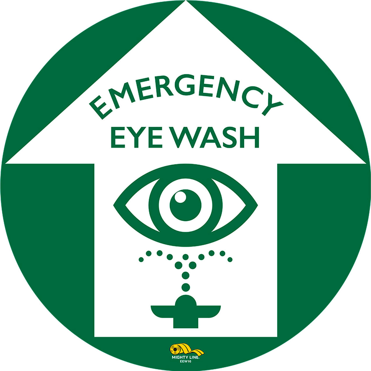 16" Round Floor Sign, Eye Wash Station