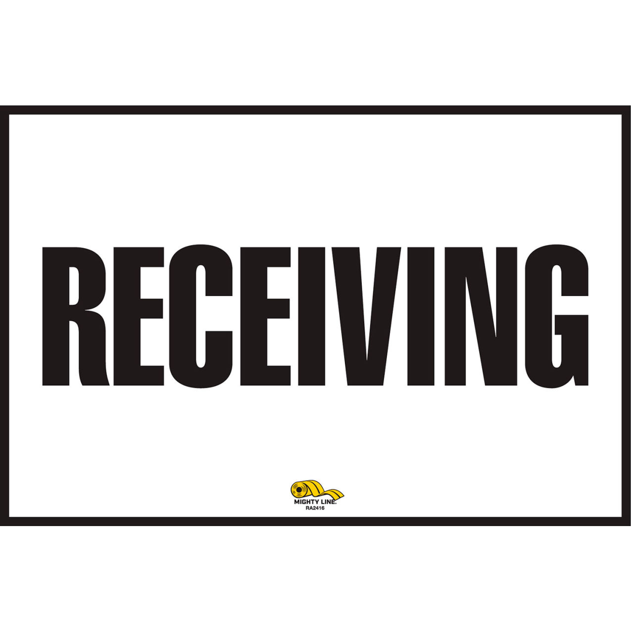 24" x 16" Rectangle Floor Marking Sign, Receiving, White