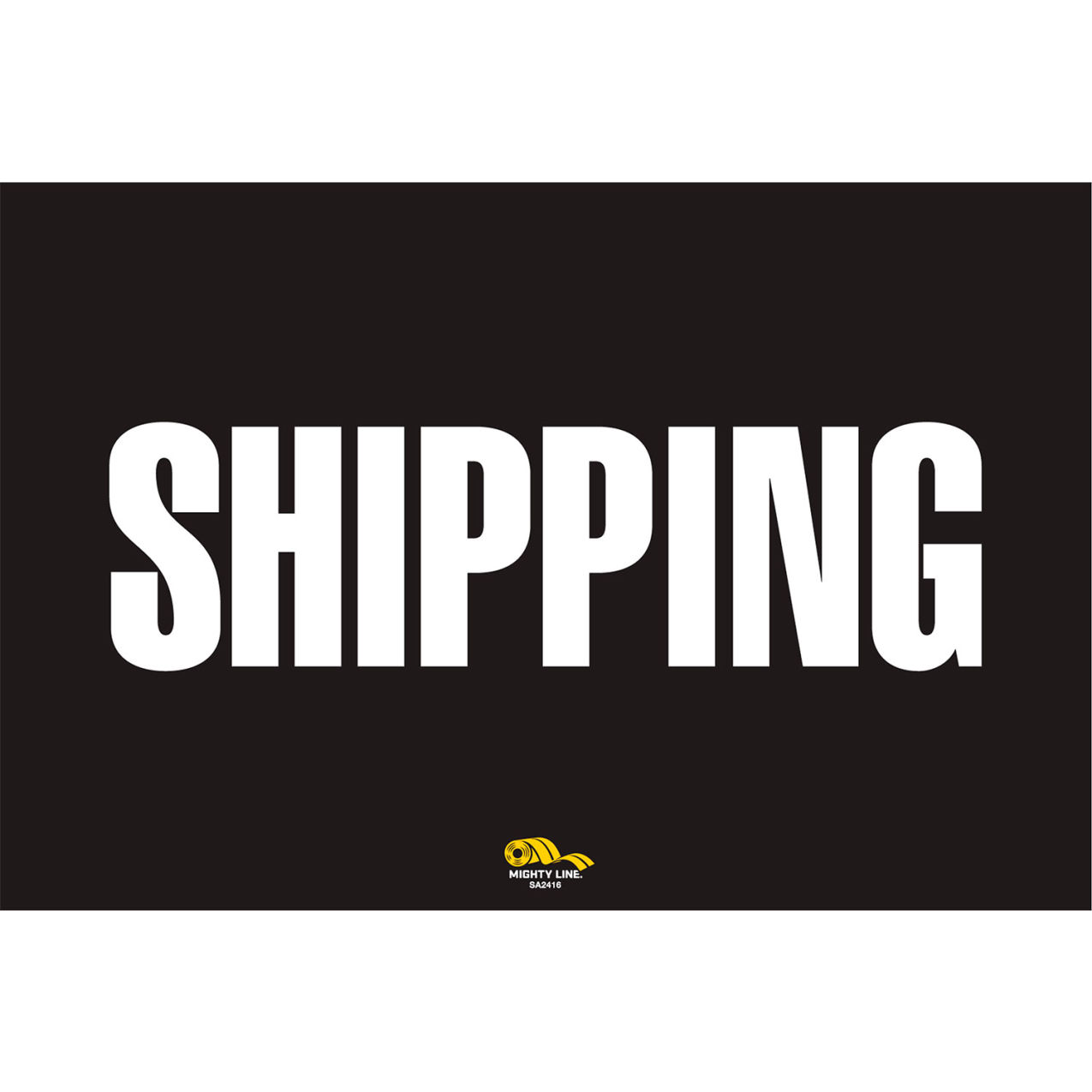 24" x 16" Rectangle Floor Marking Sign, Shipping, Black