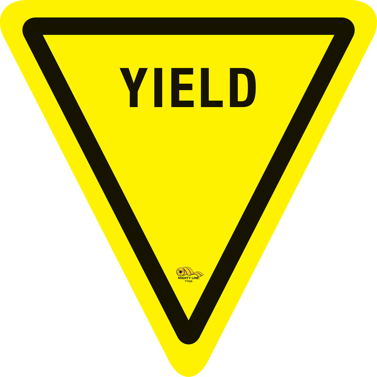 12" Triangle Floor Sign, Yield, Yellow