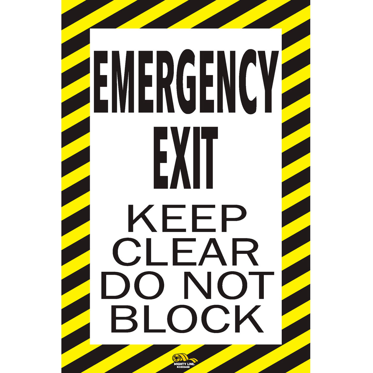 24" x 36" Rectangular Floor Sign, Emergency Exit Keep Clear Do Not Block