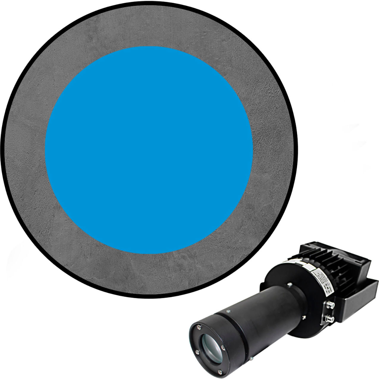 Virtual LED Projector, Safety Symbol Max (W), Circle, 100W, Blue