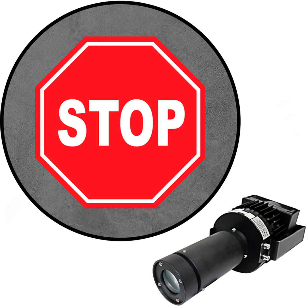 Virtual LED Projector, Safety Sign Max (SW), Stop, 100W