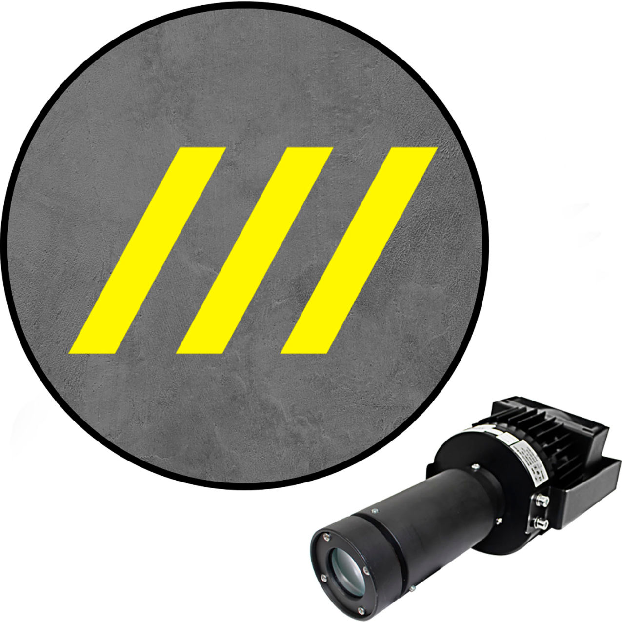 Virtual LED Projector, Safety Walkway Max (SW), Diagonal Lines, 100W, Yellow